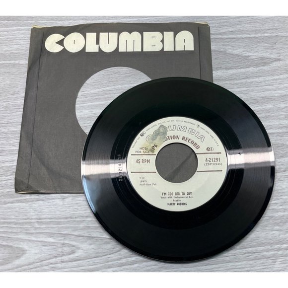 Marty Robbins I'm Too Big to Cry / Call Me Up 45 Country Promo Columbia 4-21291 - Picture 3 of 4